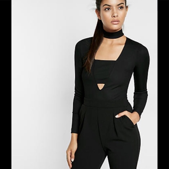 Express Other - Express Black Jump Suit with Choker and Cutouts!